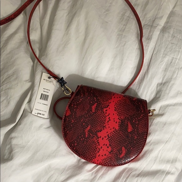 BCBGeneration Handbags - red snake print purse